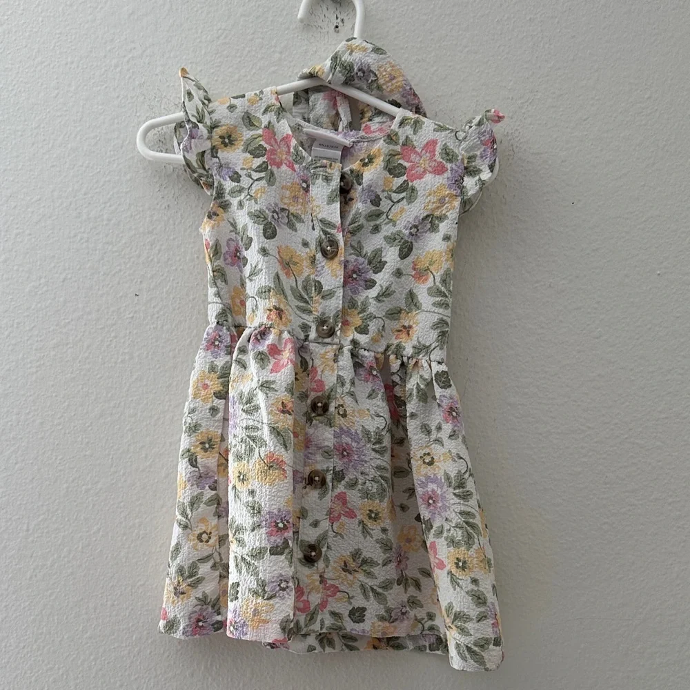 Little Lass Floral Button-Up Kids Dress